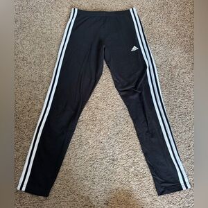 adidas Black Joggers with White Side Stripes